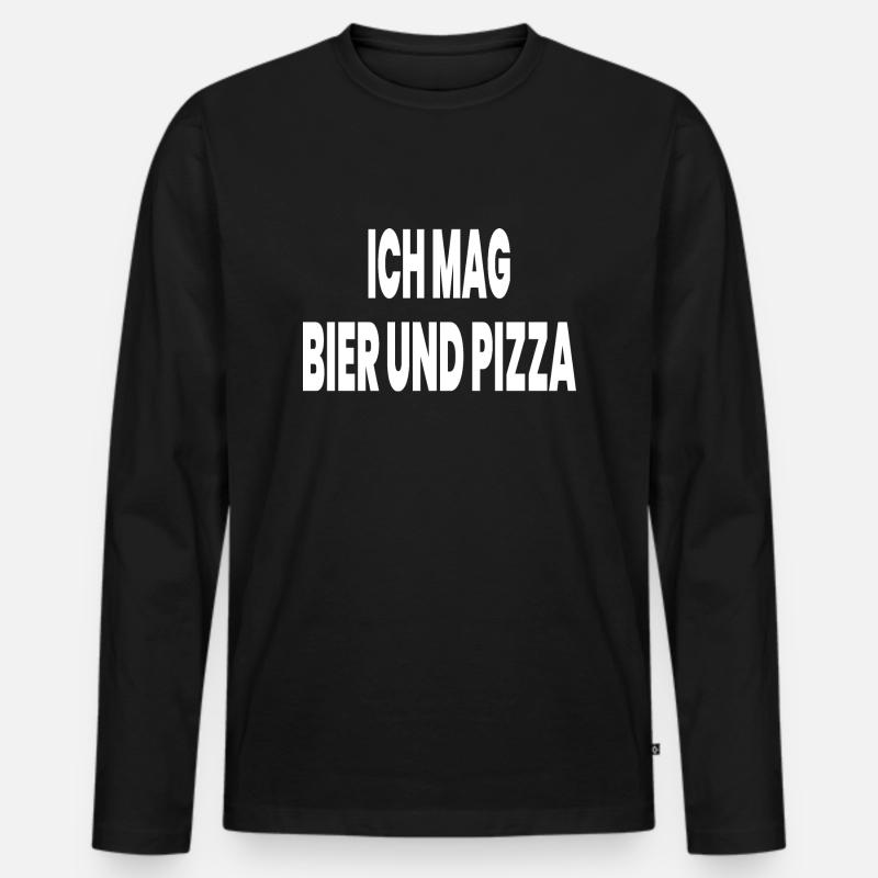 Bier - Männer Premium Bio Langarmshirt - Schwarz