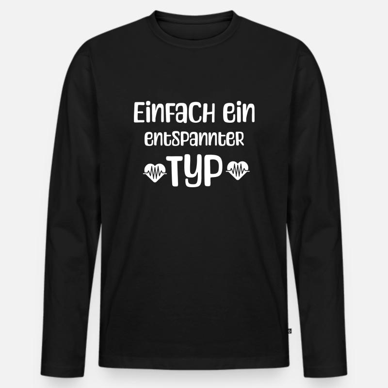 Entspannter Typ - Männer Premium Bio Langarmshirt - Schwarz