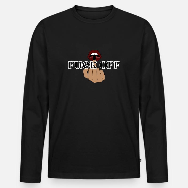 Sprüche - Männer Premium Bio Langarmshirt - Schwarz