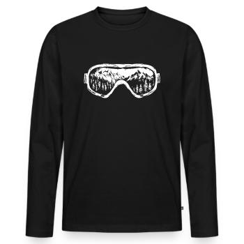 Lunettes de ski Montagnes Ski Snowboard - T-shirt manches longues Premium bio Homme - noir - Devant - Nico (187cm)