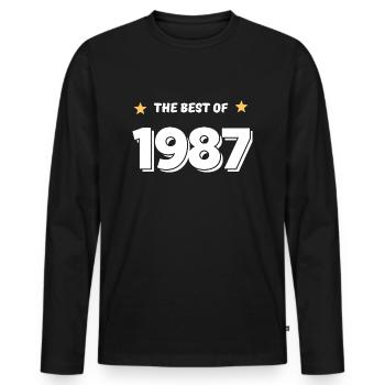 Best of 1987 - T-shirt manches longues Premium bio Homme - noir - Devant - Nico (187cm)