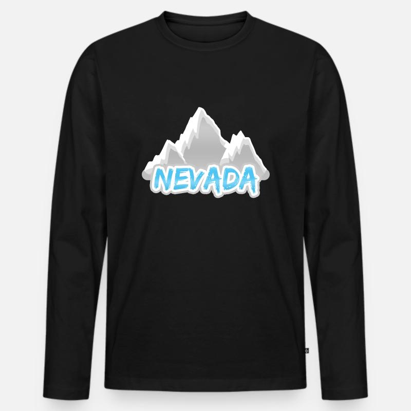 Nevada als Berg - Männer Premium Bio Langarmshirt - Schwarz