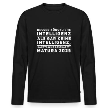 Matura 2025 - Men's Premium Organic Long Sleeve Shirt - black - Front - Nico (187cm)