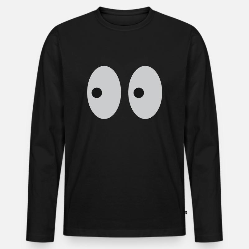 Augen - Männer Premium Bio Langarmshirt - Schwarz