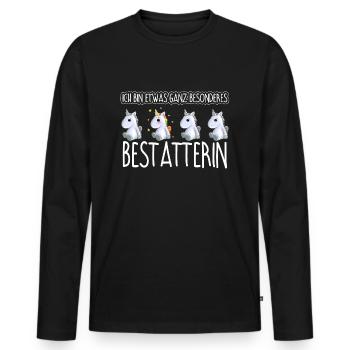 BESTATTERIN - Toll - Männer Premium Bio Langarmshirt - Schwarz - Vorne - Nico (187cm)