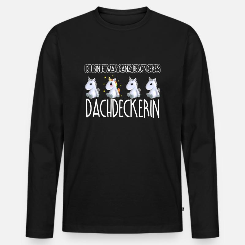 DACHDECKERIN - Toll - Männer Premium Bio Langarmshirt - Schwarz