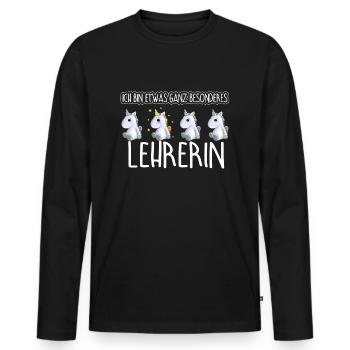 LEHRERIN - Toll - Männer Premium Bio Langarmshirt - Schwarz - Vorne - Nico (187cm)