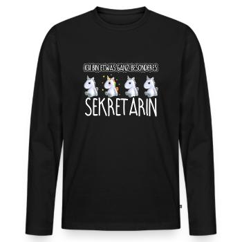 SEKRETÄRIN - Toll - Männer Premium Bio Langarmshirt - Schwarz - Vorne - Nico (187cm)