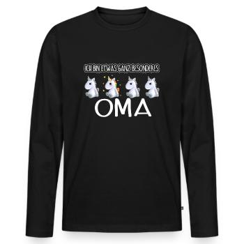 OMA - Toll - Männer Premium Bio Langarmshirt - Schwarz - Vorne - Nico (187cm)