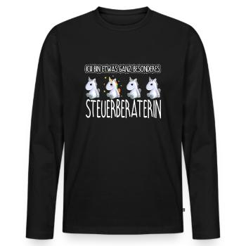 STEUERBERATERIN - Toll - Männer Premium Bio Langarmshirt - Schwarz - Vorne - Nico (187cm)