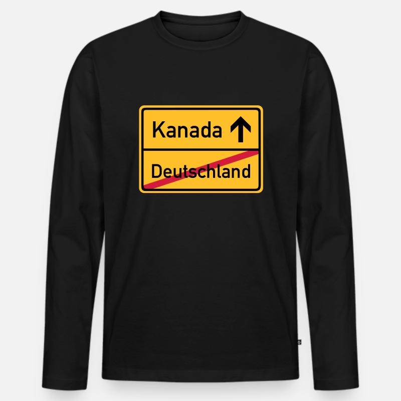 ortsschild_kanada__f3 - Männer Premium Bio Langarmshirt - Schwarz