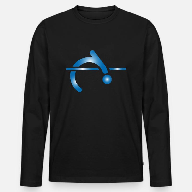 Hochsprung - Männer Premium Bio Langarmshirt - Schwarz