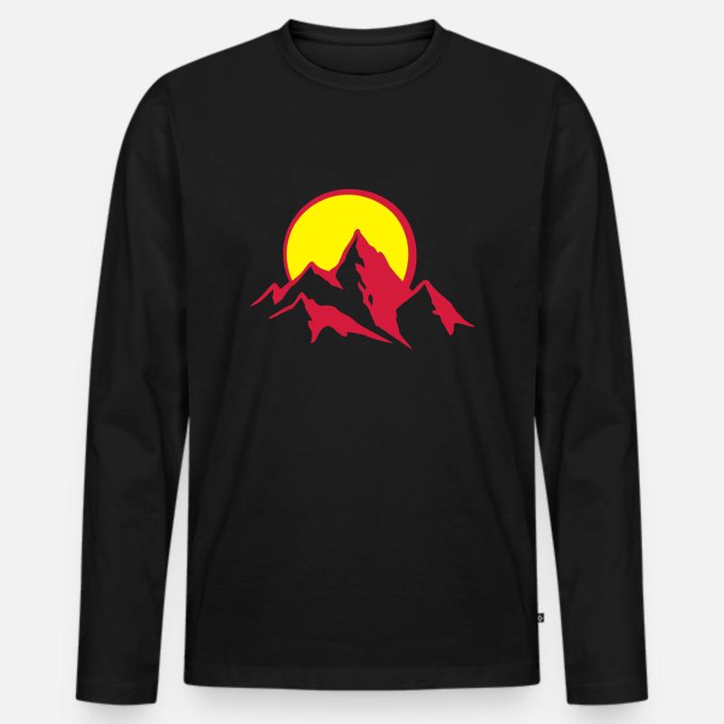 bergpanorama_4_2c - Männer Premium Bio Langarmshirt - Schwarz
