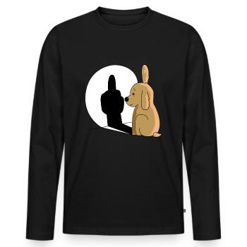 chien miroir ombres majeur cadeau drôle - T-shirt manches longues Premium bio Homme - noir - Devant - Nico (187cm)