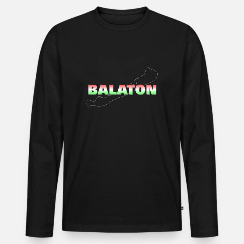 Balaton - Männer Premium Bio Langarmshirt - Schwarz