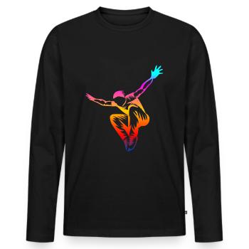 Parkour - T-shirt manches longues Premium bio Homme - noir - Devant - Nico (187cm)