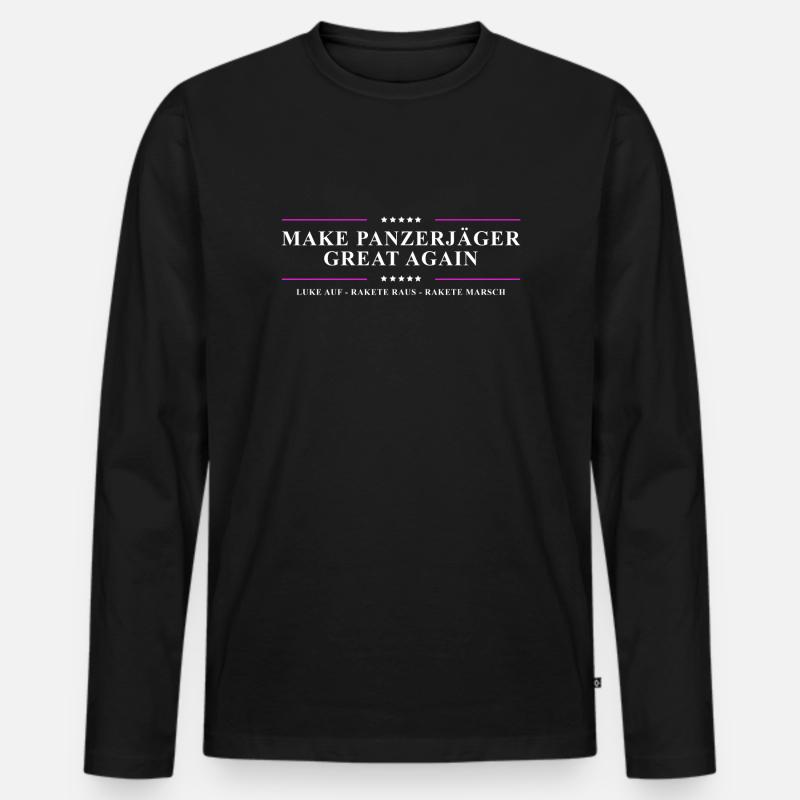 Make PANZERJÄGER great again - Männer Premium Bio Langarmshirt - Schwarz