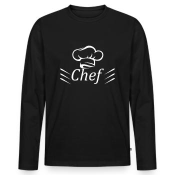 Cuisine cuisine cuisine cuisine Food Kitchen - T-shirt manches longues Premium bio Homme - noir - Devant - Nico (187cm)