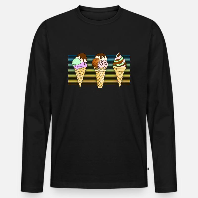 Eis - Männer Premium Bio Langarmshirt - Schwarz