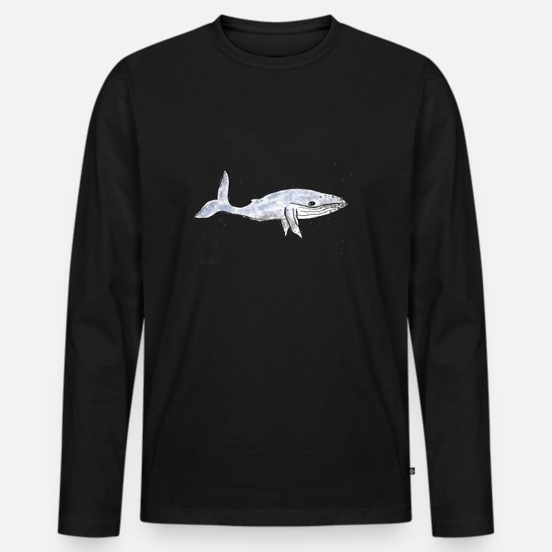 Mimosarella Walfisch - Männer Premium Bio Langarmshirt - Schwarz