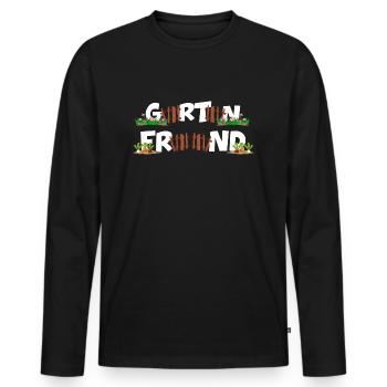 gartenfreund schrebergarten erntezeit gartenarbeit - Männer Premium Bio Langarmshirt - Schwarz - Vorne - Nico (187cm)