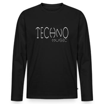 techno music - Men's Premium Organic Long Sleeve Shirt - black - Front - Nico (187cm)