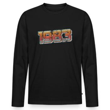 Millésime 1983 - T-shirt manches longues Premium bio Homme - noir - Devant - Nico (187cm)