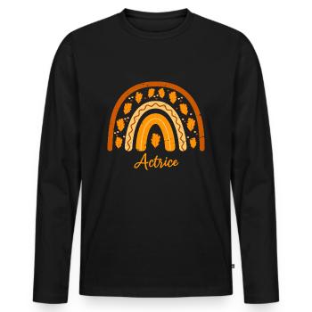 Voted Best Actress| Actress Gift Idea - Men's Premium Organic Long Sleeve Shirt - black - Front - Nico (187cm)
