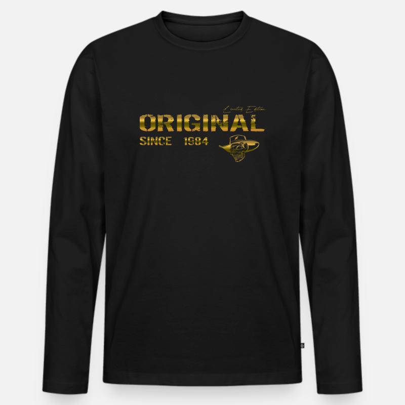 Original since 1984 - Männer Premium Bio Langarmshirt - Schwarz