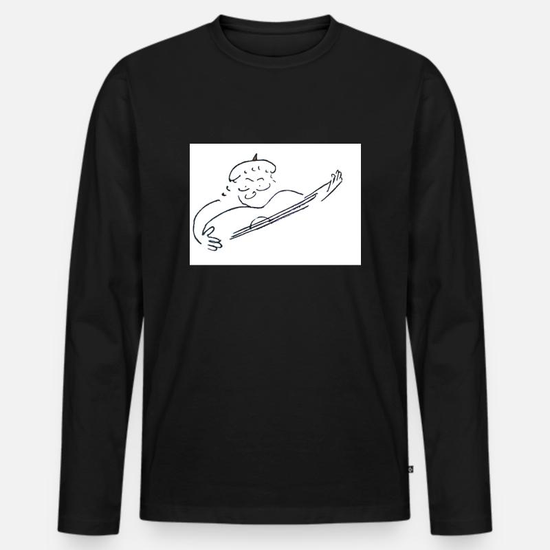 Guitar man - Männer Premium Bio Langarmshirt - Schwarz