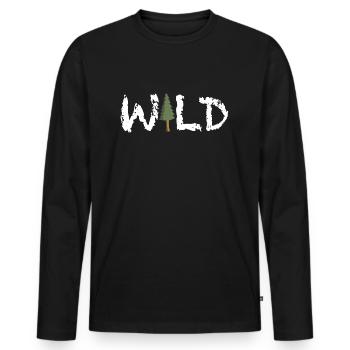 Wild | Wilderness, Fir, Nature, Forest, Climate Change - Men's Premium Organic Long Sleeve Shirt - black - Front - Nico (187cm)