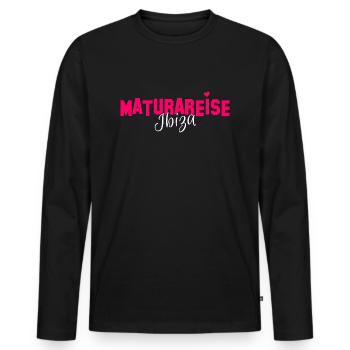 Maturareise Ibiza Spanien 2023 Team Shirt Geschenk - Männer Premium Bio Langarmshirt - Schwarz - Vorne - Nico (187cm)
