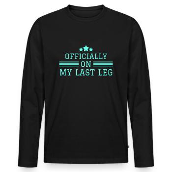 Broken Leg Funny Recovery Crutches - Men's Premium Organic Long Sleeve Shirt - black - Front - Nico (187cm)