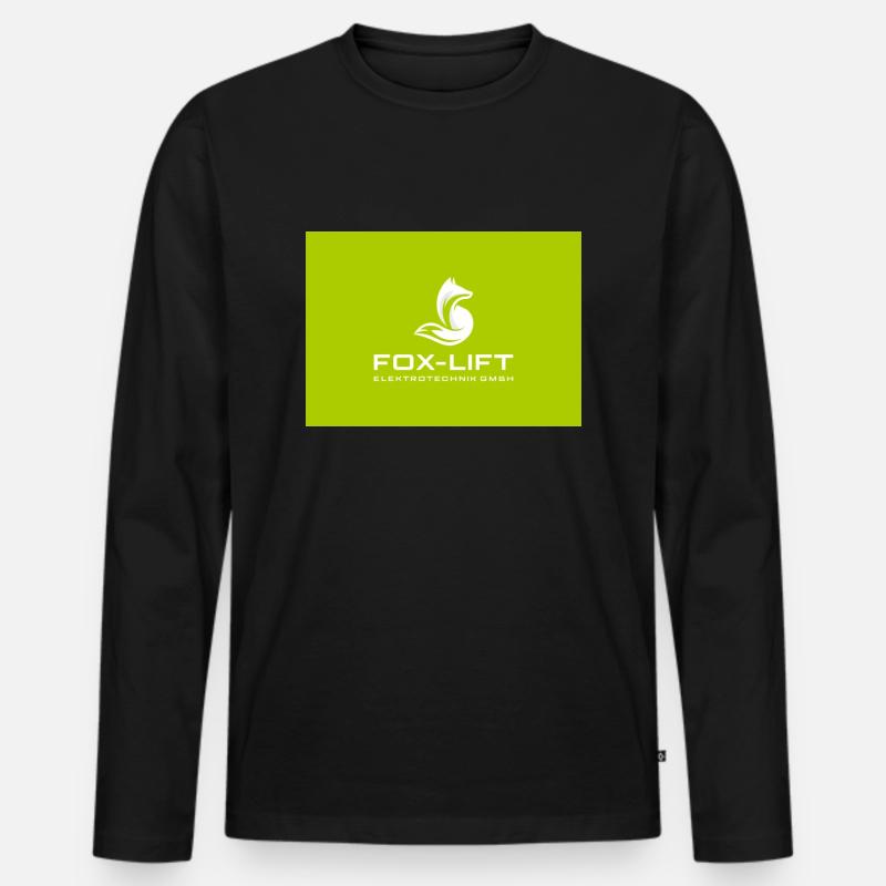 Fox lift 2 - Männer Premium Bio Langarmshirt - Schwarz