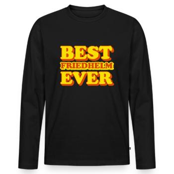 Friedhelm Vorname Lustiges Geschenk - Männer Premium Bio Langarmshirt - Schwarz - Vorne - Nico (187cm)