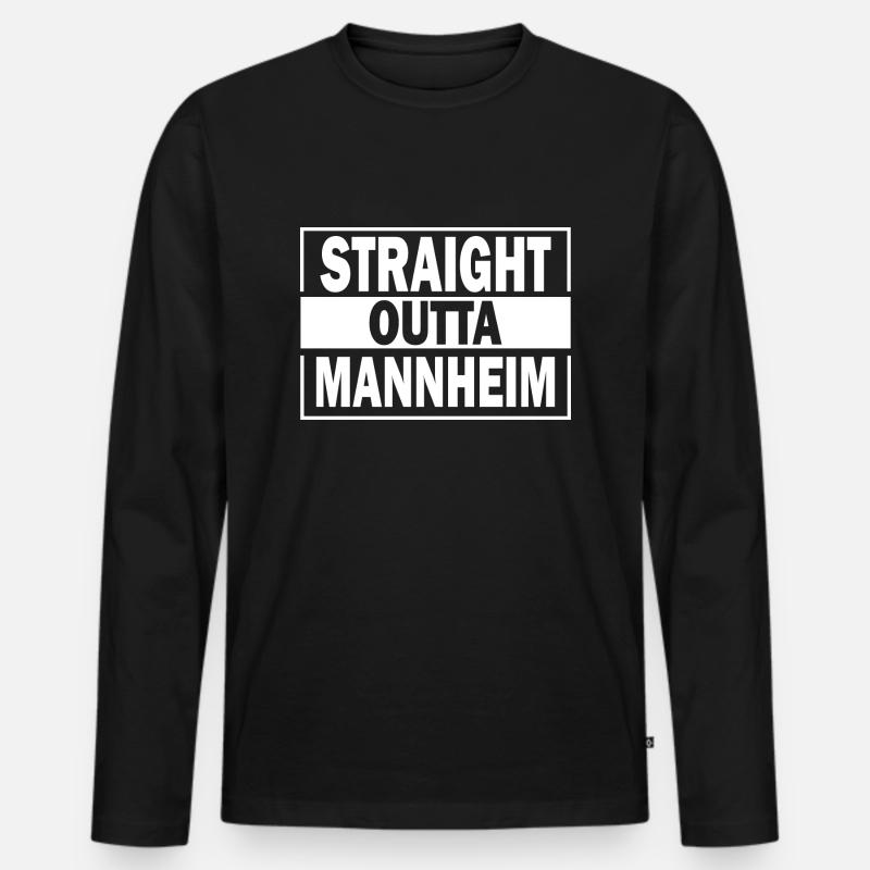 Mannheim Monnem Mannheimat - Männer Premium Bio Langarmshirt - Schwarz
