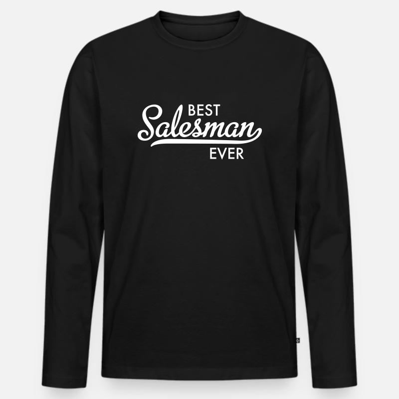 Verkäufer - Männer Premium Bio Langarmshirt - Schwarz