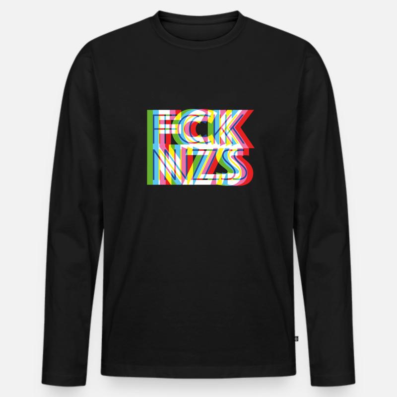 FCK NZS - Männer Premium Bio Langarmshirt - Schwarz