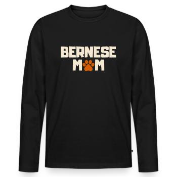 Berner MamaGeschenke. Berner Sennenhund - Männer Premium Bio Langarmshirt - Schwarz - Vorne - Nico (187cm)