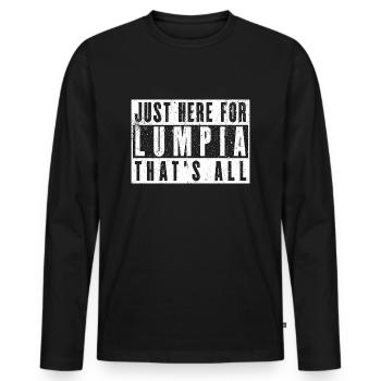 I'm Just Here For The Lumpia - Lustiges Lumpia - Männer Premium Bio Langarmshirt - Schwarz - Vorne - Nico (187cm)