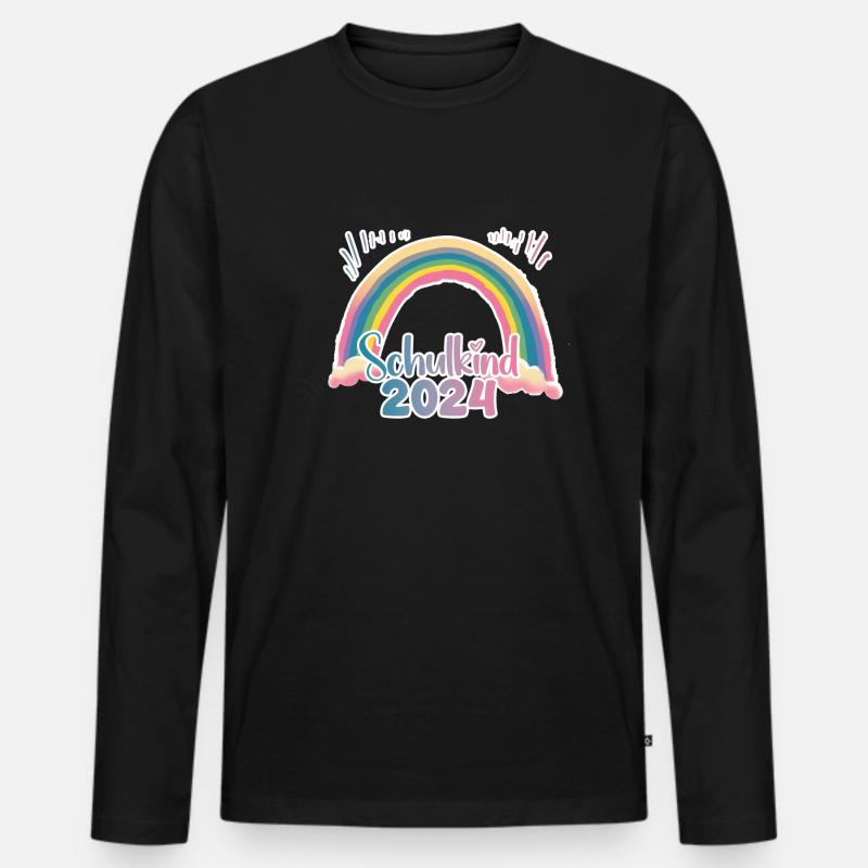 schulkind 2024 - Männer Premium Bio Langarmshirt - Schwarz