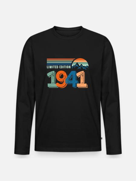 Limitierte Auflage 1941 - Männer Premium Bio Langarmshirt - Schwarz