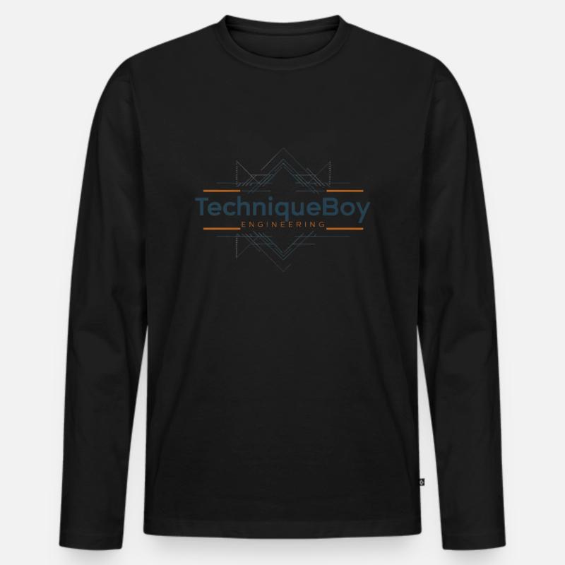 Technik - Männer Premium Bio Langarmshirt - Schwarz