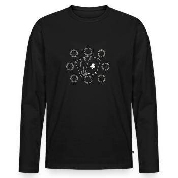 4 as - T-shirt manches longues Premium bio Homme - noir - Devant - Nico (187cm)