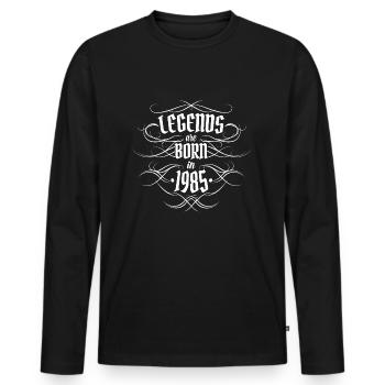 40. Geburtstag Geschenk Geschenkidee - Männer Premium Bio Langarmshirt - Schwarz - Vorne - Nico (187cm)