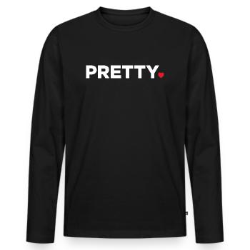 Pretty - Men's Premium Organic Long Sleeve Shirt - black - Front - Nico (187cm)