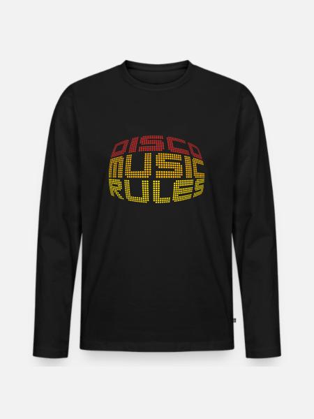 Disco Music Rules - Men's Premium Organic Long Sleeve Shirt - black