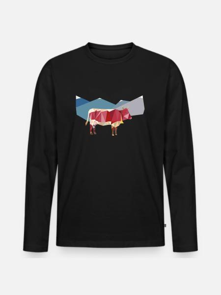 Pinzgauer ante alpes - Männer Premium Bio Langarmshirt - Schwarz