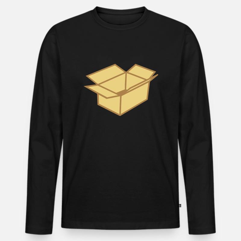 Karton - Männer Premium Bio Langarmshirt - Schwarz