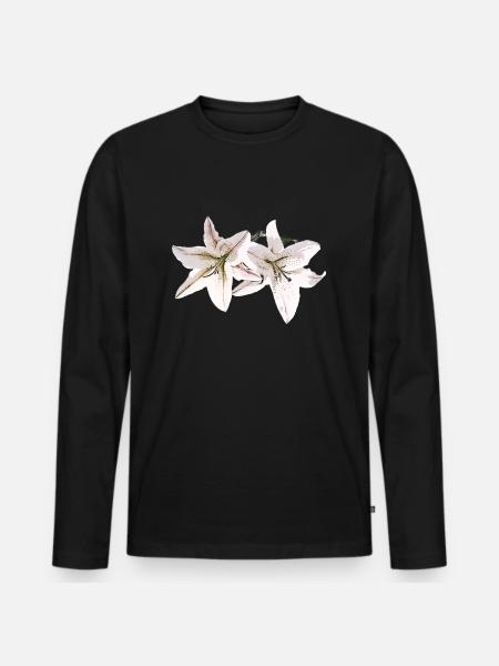 Lily / Lilium / Lily - Men's Premium Organic Long Sleeve Shirt - black